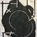 Broken Circle, compressed charcoal, white spirit, 84x59cm, 2026