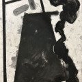 Frame, Pane and Plume, compressed charcoal, white spirit, 59x42, 2022