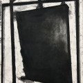 Frame and Pane, compressed charcoal, white spirit, 59x42cm, 2024