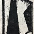 Moon Shadow, Walk, compressed charcoal, white spirit 59x42cm, 2024