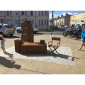 Left Luggage painted steel Redcar Sea Front 2007 view 4 