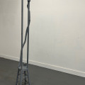 Long Road Home, reclaimed wood, reclaimed wooden stool, spray paint, 2026